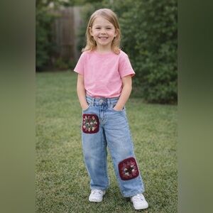 Cat & Jack Blue Wide Leg Jeans